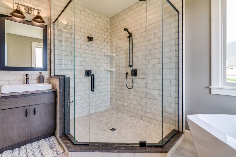 Contemporary Bathroom with Frameless Shower